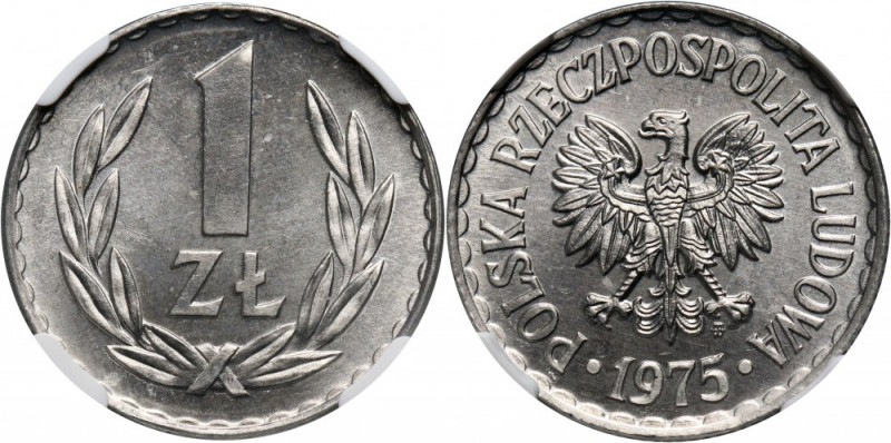 PRL, 1 złoty 1975, ze znakiem mennicy Reference: Parchimowicz 213l
Grade: NGC M...