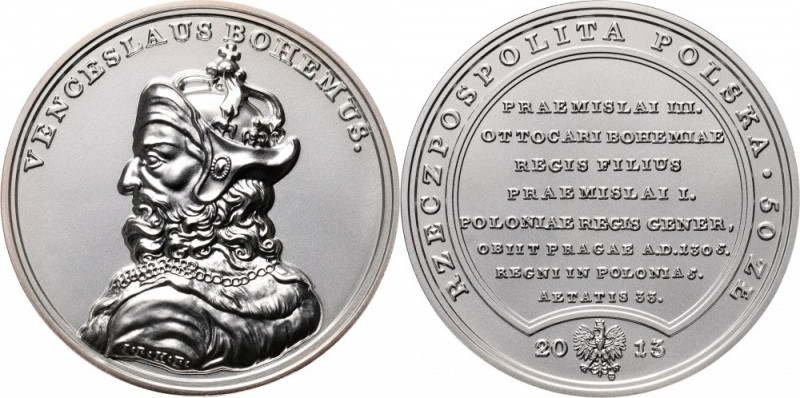 III RP, Skarby Stanisława Augusta, 50 złotych 2013, Wacław II Czeski W zestawie ...