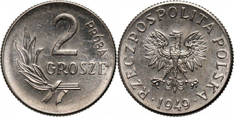 PRL, 2 grosze 1949, PRÓBA, nikiel Nakład: 500 sztuk.
Reference: Parchimowicz P2...