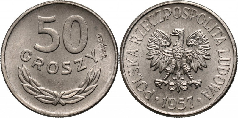 PRL, 50 groszy 1957, PRÓBA, nikiel Nakład: 500 sztuk.
Reference: Parchimowicz P...