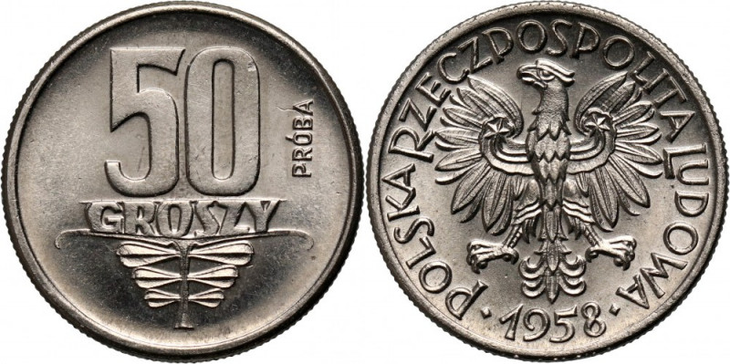 PRL, 50 groszy 1958, PRÓBA, nikiel Nakład: 500 sztuk.
Reference: Parchimowicz P...