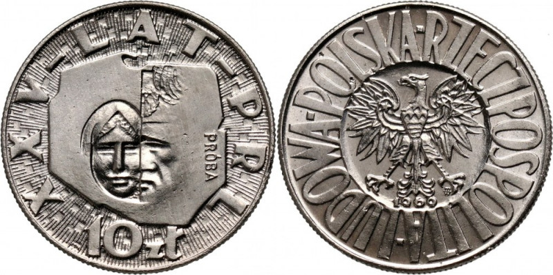 PRL, 10 złotych 1969, XXV lat PRL, PRÓBA, nikiel Nakład: 500 szt. Reference: Par...