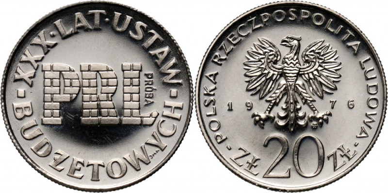 PRL, 20 złotych 1976, XXX lat ustaw budżetowych PRL, PRÓBA, nikiel Nakład: 500 s...