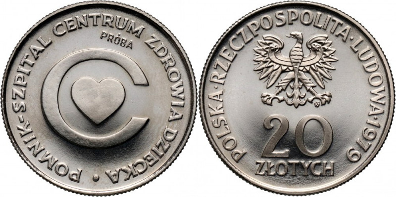 PRL, 20 złotych 1979, Centrum Zdrowia Dziecka, PRÓBA, nikiel Nakład: 500 szt. Re...