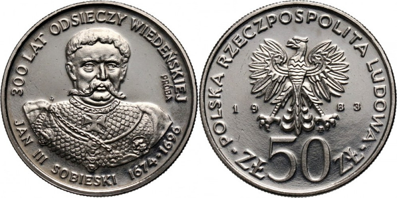 PRL, 50 złotych 1983, 300 lat Odsieczy Wiedeńskiej, PRÓBA, nikiel Nakład: 500 sz...