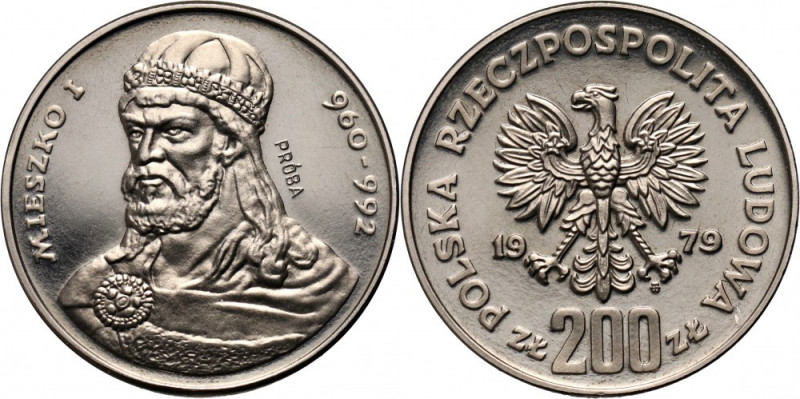 PRL, 200 złotych 1979, Mieszko I, PRÓBA, nikiel Nakład: 500 szt. Reference: Parc...