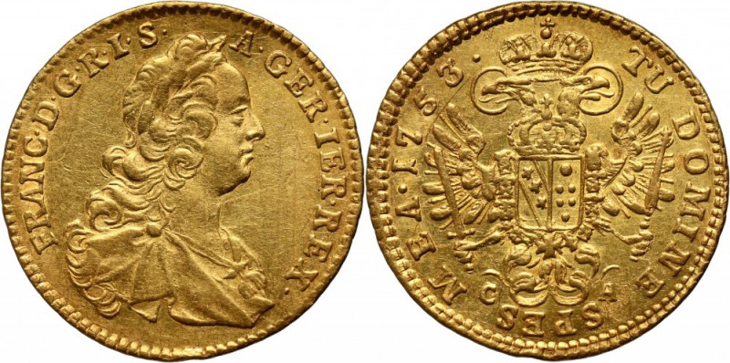 Austria, Franz I Stephan, Ducat 1753 CA, Karlsburg Gold 3,45 g.
Złoto 3,45 g.
...