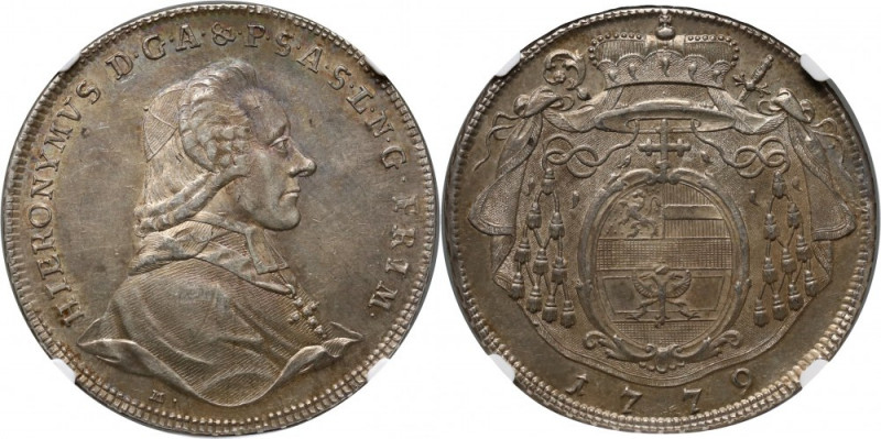 Austria, Salzburg, Hieronymus Graf von Colloredo, Thaler 1779, Salzburg Silver. ...