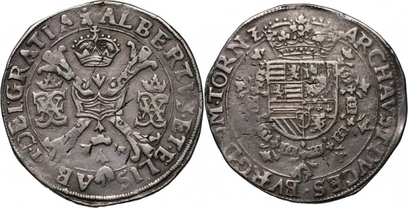 Spanish Netherlands, Albert and Isabella 1612-1621, Patagon Silver 27,82 g.
 Sr...