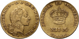Denmark, Frederick V, 12 marks (Courant Ducat) 1761/0 W-VH, Copenhagen