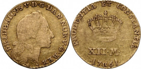 Denmark, Frederick V, 12 marks (Courant Ducat) 1761 W-K, Copenhagen