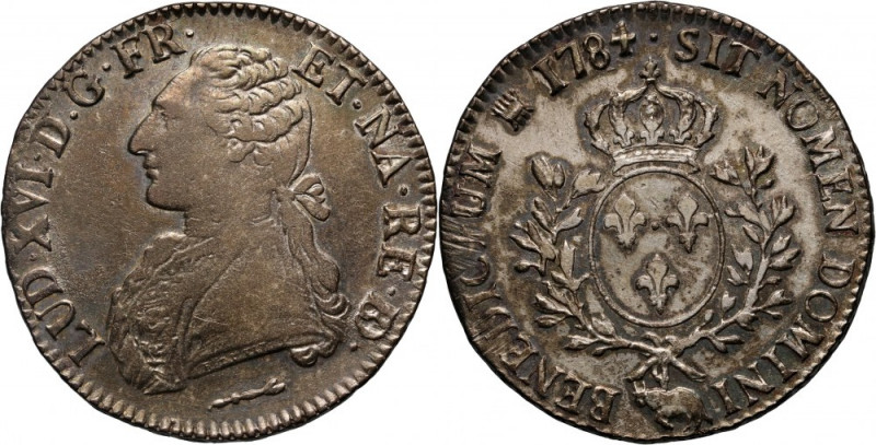 France, Louis XVI, Écu 1784, Pau Silver 29,10 g. Srebro 29,10 g. Reference: Dave...