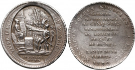 France, Republic, 5 Sols 1792, Monneron Freres, Paris