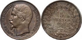 France, Louis Napoleon Bonaparte, 5 Francs 1852 A, Paris