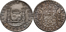 Mexico, Ferdinand VI, 8 Reales 1751 Mo-MF, Mexico City