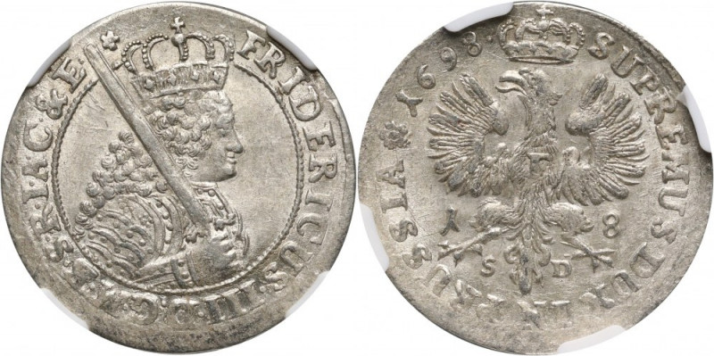 Germany, Brandenburg-Prussia, Friedrich III, 18 Gröscher 1698 SD, Königsberg Bea...