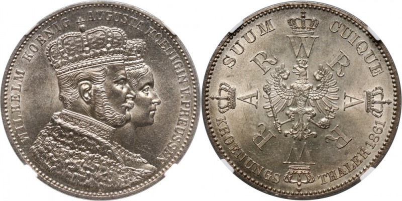 Germany, Prussia, Wilhelm I, Thaler 1861 A, Berlin Piękna moneta. Reference: Dav...