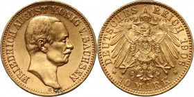 Germany, Saxony, Friedrich August III, 10 Mark 1906 E, Muldenhütten