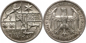 Germany, Weimar Republic, 3 Mark 1927 A, Berlin, Marburg