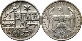 Germany, Weimar Republic, 3 Mark 1927 A, Berlin, Marburg