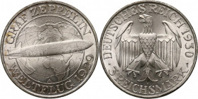 Germany, Weimar Republic, 3 Mark 1930 A, Berlin, Zeppelin