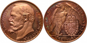 Germany, Bayern, Ludwig III, trial 3 Mark 1913, Karl Goetz, proof