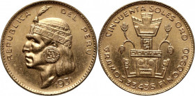 Peru, 50 Soles 1931, Indian head