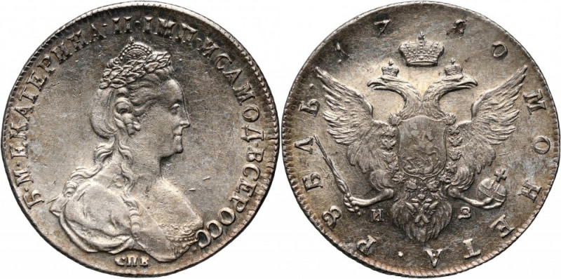 Russia, Catherine II, Rouble 1780 СПБ ИЗ, St. Petersburg Beautiful coin. Pięknie...