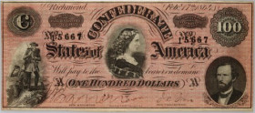 Confederate States of America, 100 Dollars 17.02.1864, series A