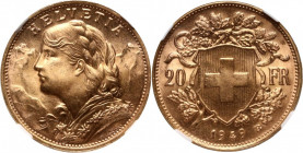 Switzerland, 20 Francs 1949 B
