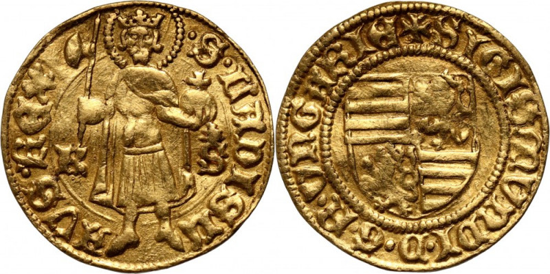 Hungary, Sigismund of Luxembourg 1387-1437, Goldgulden Gold 3,51 g. Slightly ben...