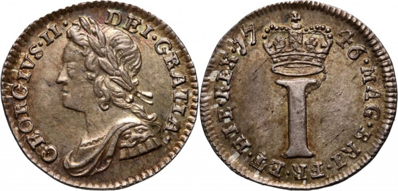 Great Britain, George II, Penny 1746 Nice coin.
 Bardzo ładnie zachowany. Refer...