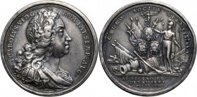 Italy, Carlo VI, Silver medal 1734, Battle of Guastalla