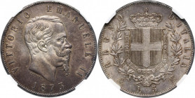 Italy, Vittorio Emanuele II, 5 Lire 1873 M, Milano