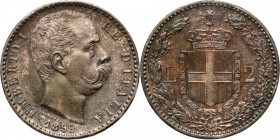 Italy, Umberto I, 2 Lire 1899 R, Rome