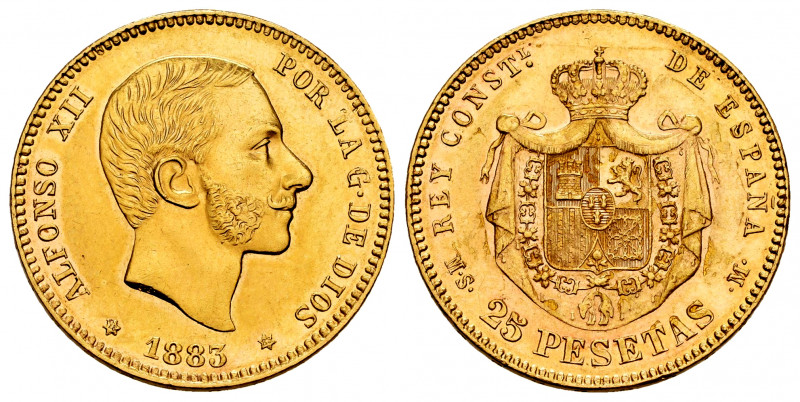 Alfonso XII (1874-1885). 25 pesetas. 1883*18-83. Madrid. MSM. (Cal-87). Au. 8,07...