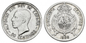 Alfonso XIII (1886-1931). 50 centimos. 1926. Madrid. PCS. (Cal-50). Ag. 2,50 g. Mint state/Almost MS. Est...20,00. 

Spanish Description: Alfonso XI...