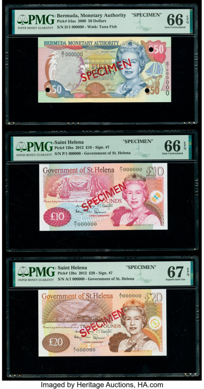 Bermuda Monetary Authority 50 Dollars 24.5.2000 Pick 54as Specimen PMG Gem Uncir...