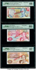 Bermuda Monetary Authority 50 Dollars 24.5.2000 Pick 54as Specimen PMG Gem Uncirculated 66 EPQ. Saint Helena Government of St. Helena 10; 20 Pounds 20...
