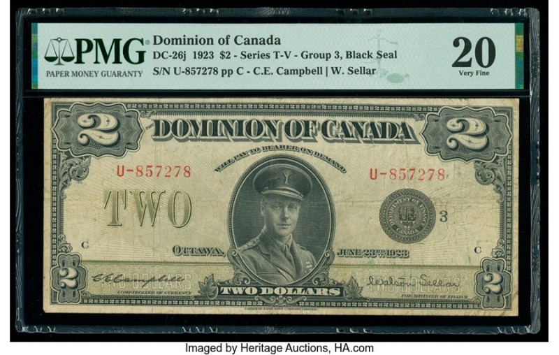 Canada Dominion of Canada $2 23.6.1923 Pick 34j DC-26j PMG Very Fine 20. 

HID09...