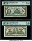 Canada Bank of Canada $1; 20 1935; 1937 BC-1; BC-25b Two Examples PMG Choice Very Fine 35 EPQ; About Uncirculated 50 EPQ. 

HID09801242017

© 2020 Her...