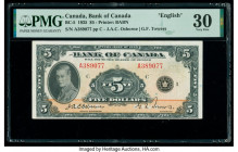 Canada Bank of Canada $5 1935 Pick 42 BC-5 PMG Very Fine 30. Pinholes are noted on this example.

HID09801242017

© 2020 Heritage Auctions | All Right...