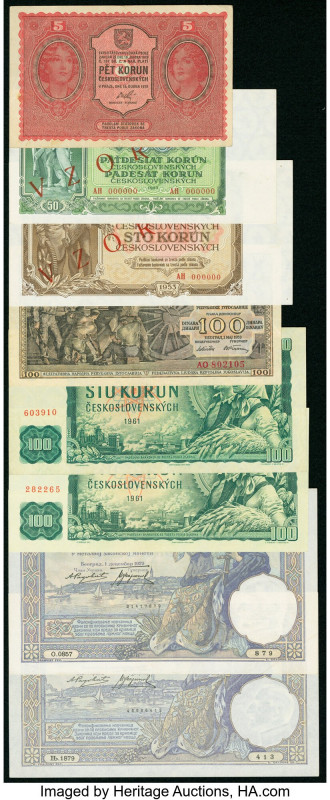 Czechoslovakia and Yugoslavia Group Lot of 8 Examples Very Fine-About Uncirculat...