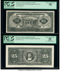 El Salvador Banco Agricola Comercial 25 Colones ND (1922) Pick S113p Front and Back Lithographic Proofs PCGS Choice About New 58; Apparent Choice Abou...