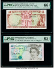 Fiji Central Monetary Authority 1 Dollar ND (1974) Pick 71a PMG Gem Uncirculated 66 EPQ; Great Britain Bank of England 5 Pounds 1990 (ND 1991-98) Pick...