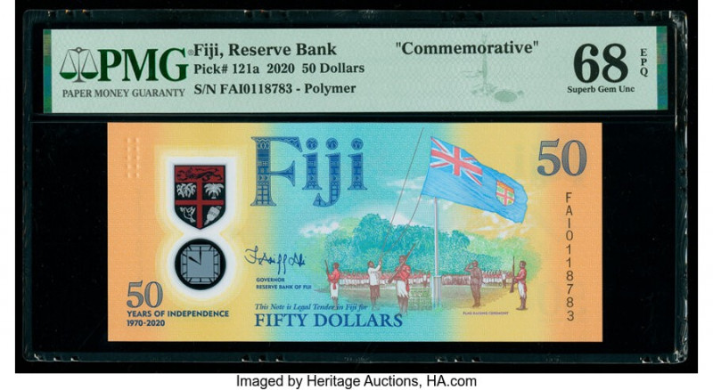Fiji Reserve Bank of Fiji 50 Dollars 2020 Pick 121a Commemorative PMG Superb Gem...