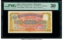 India Princely States, Hyderabad 10 Rupees ND (1946-47) Pick S274e Jhunjhunwalla-Razack 7.9.5 PMG Very Fine 30. Spindle hole & Staple holes at issue a...
