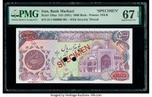 Iran Bank Markazi 5000 Rials ND (1981) Pick 130as Specimen PMG Superb Gem Unc 67 EPQ. Red Specimen & TDLR overprints along with two POCs present.

HID...