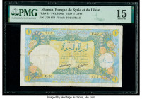 Lebanon Banque de Syrie et du Liban 1 Livre 1939 Pick 15 PMG Choice Fine 15. 

HID09801242017

© 2020 Heritage Auctions | All Rights Reserved
