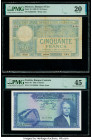 Morocco Banque d'Etat du Maroc 50 Francs 17.11.1932 Pick 19 PMG Very Fine 20; Tunisia Banque Centrale 5 Dinars 20.3.1962 Pick 61 PMG Choice Extremely ...
